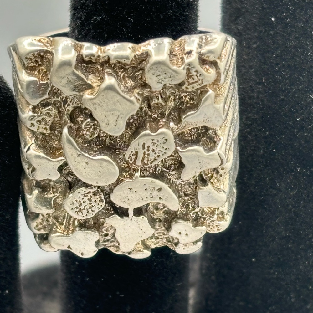 Nugget Silver Statement Ring - image 4